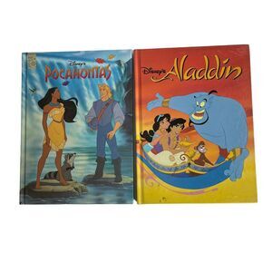 Vintage Disney Classics Pocahontas & Aladdin Hardcover Book Lot Of‎ 2